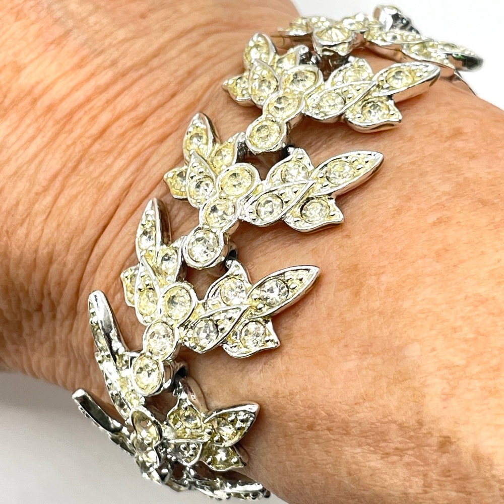 Sarah Coventry Signed Vintage 60's World's Fair Rhinestone Bracelet 7 1/2"